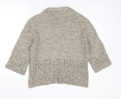 Womens UK Size 14 Casual Club Beige Cardigan Jumper