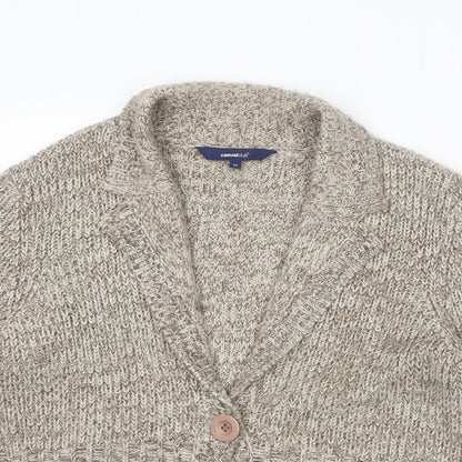 Womens UK Size 14 Casual Club Beige Cardigan Jumper