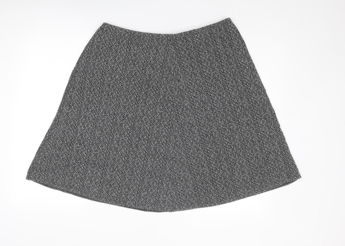 Pure & Natural Womens Black Geometric Polyester A-Line Skirt Size 36 in