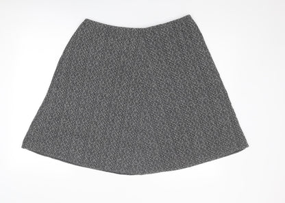 Pure & Natural Womens Black Geometric Polyester A-Line Skirt Size 36 in
