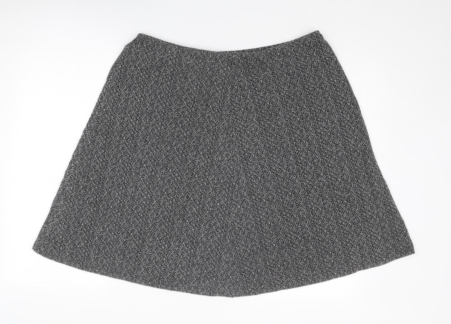 Pure & Natural Womens Black Geometric Polyester A-Line Skirt Size 36 in
