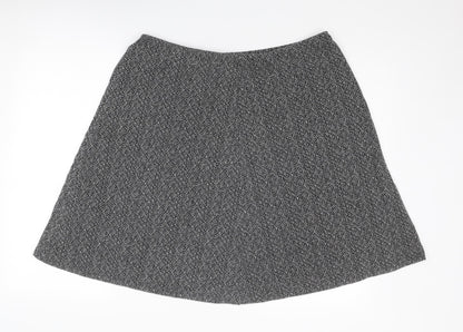 Pure & Natural Womens Black Geometric Polyester A-Line Skirt Size 36 in