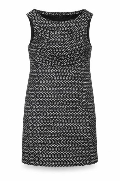 NEXT Womens Black Geometric Nylon Shift Size 14 Round Neck Zip