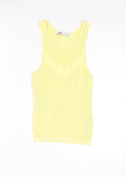 Womens UK Size S Zara Yellow Vest Jumper