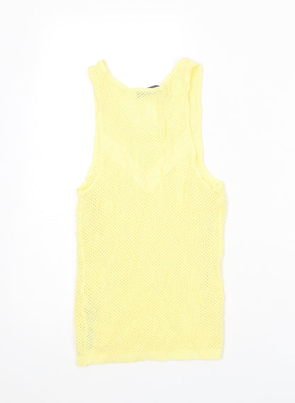 Womens UK Size S Zara Yellow Vest Jumper