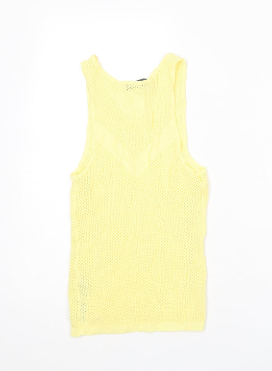 Womens UK Size S Zara Yellow Vest Jumper