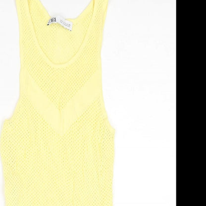 Womens UK Size S Zara Yellow Vest Jumper