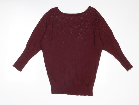 Womens UK Size 12 Debenhams Purple Pullover Jumper