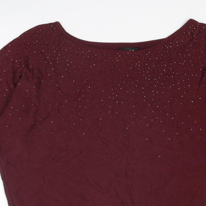 Womens UK Size 12 Debenhams Purple Pullover Jumper