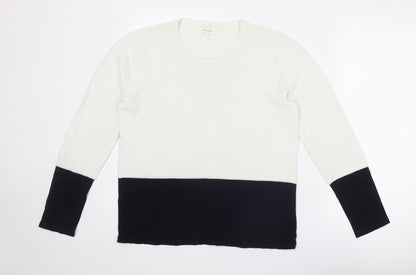 Linea Womens White Round Neck Viscose Pullover Jumper Size 16