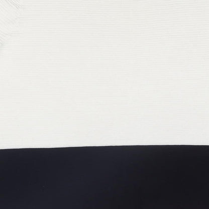 Linea Womens White Round Neck Viscose Pullover Jumper Size 16