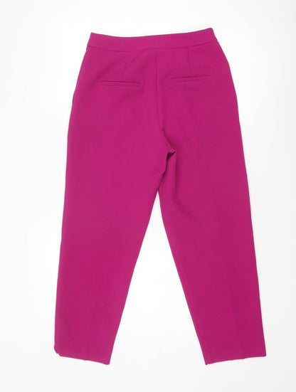Topshop Womens Purple Polyester Trousers Size 8 Regular Zip