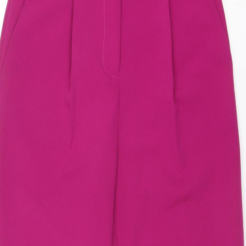 Topshop Womens Purple Polyester Trousers Size 8 Regular Zip