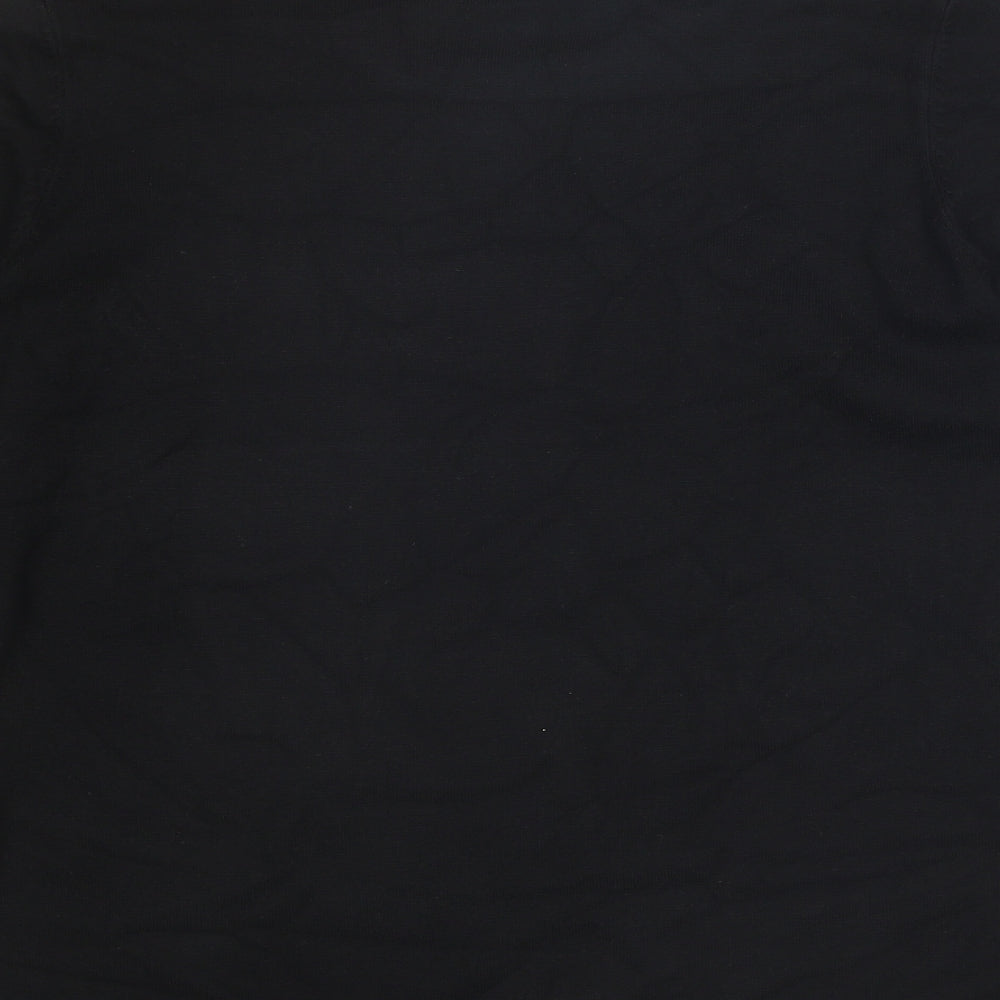 élite Womens Black Round Neck Geometric Viscose Pullover Jumper Size S - Size S-M