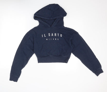 IL SARTO Womens Blue Cotton Pullover Hoodie Size 2XS Pullover - IL SARTO MILANO