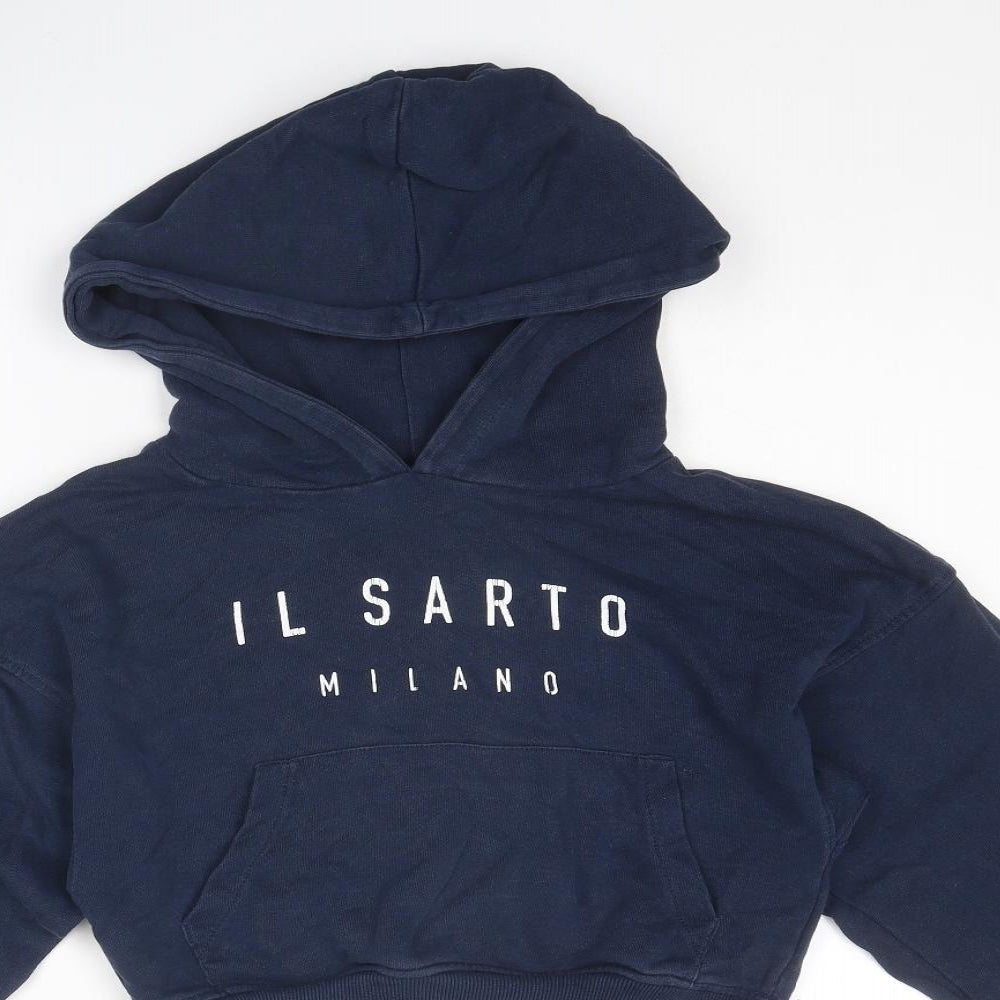 IL SARTO Womens Blue Cotton Pullover Hoodie Size 2XS Pullover - IL SARTO MILANO