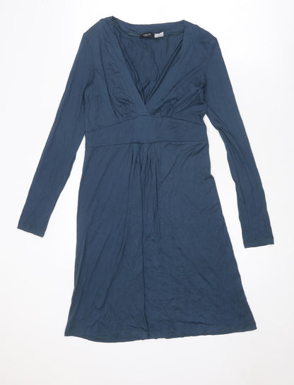 La Redoute Womens Black Viscose Jumper Dress Size 8 V-Neck Pullover - Size 8-10