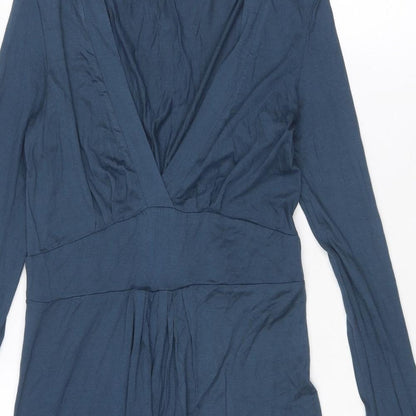 La Redoute Womens Black Viscose Jumper Dress Size 8 V-Neck Pullover - Size 8-10