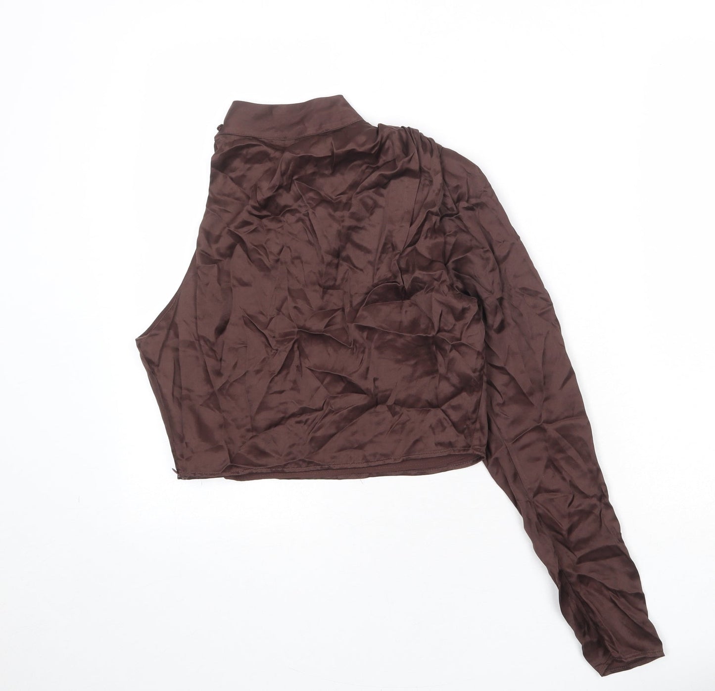 Womens UK Size M Zara Brown Basic Blouse