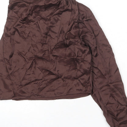 Womens UK Size M Zara Brown Basic Blouse