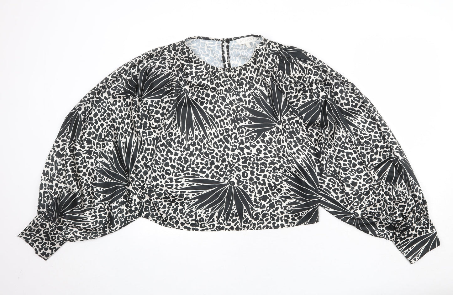 Womens UK Size L Apricot Black Basic Blouse
