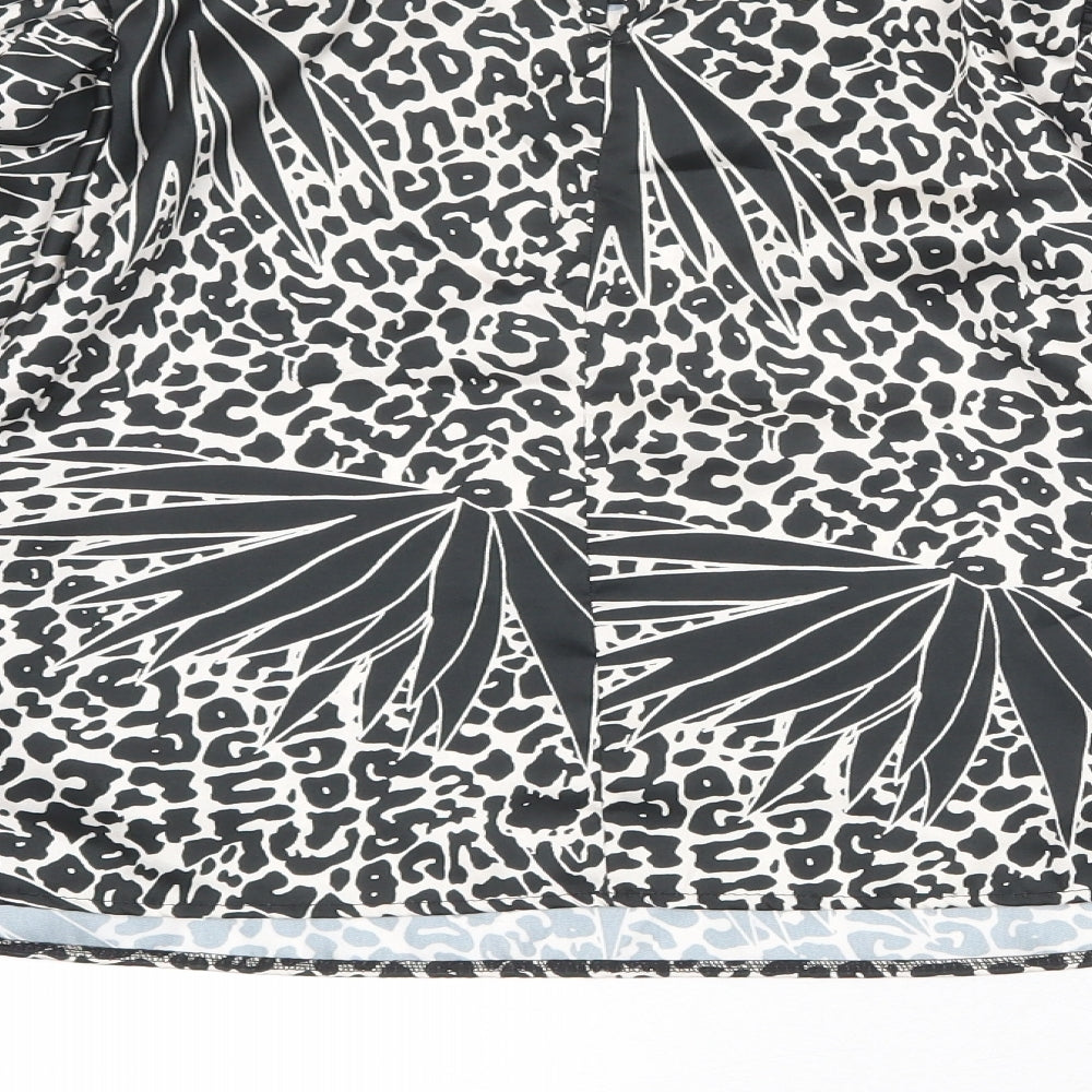 Womens UK Size L Apricot Black Basic Blouse