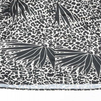 Womens UK Size L Apricot Black Basic Blouse