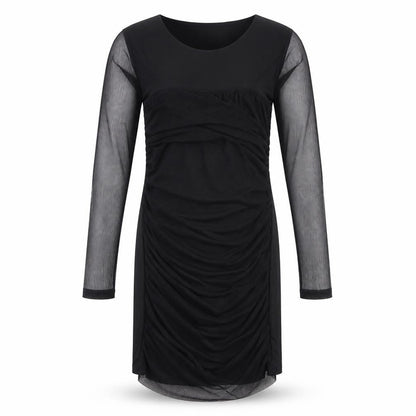 Boohoo Womens Black Polyester Shift Size 12 Square Neck Pullover - Sheer Sleeves