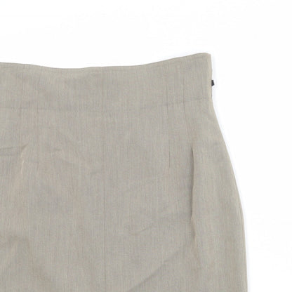Cartoon Womens Beige Viscose A-Line Skirt Size 14 Zip