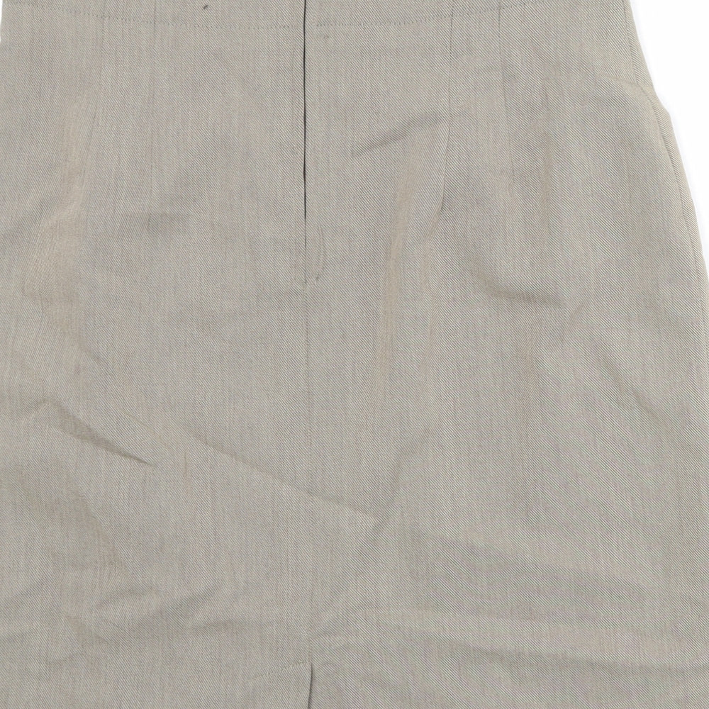 Cartoon Womens Beige Viscose A-Line Skirt Size 14 Zip