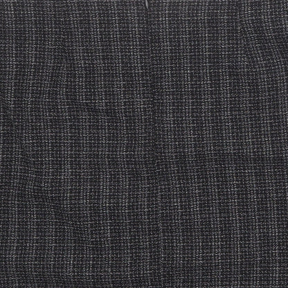 BHS Womens Black Geometric Polyester A-Line Skirt Size 14 Zip
