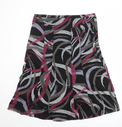 Oscar B Womens Multicoloured Geometric Polyester Swing Skirt Size 16