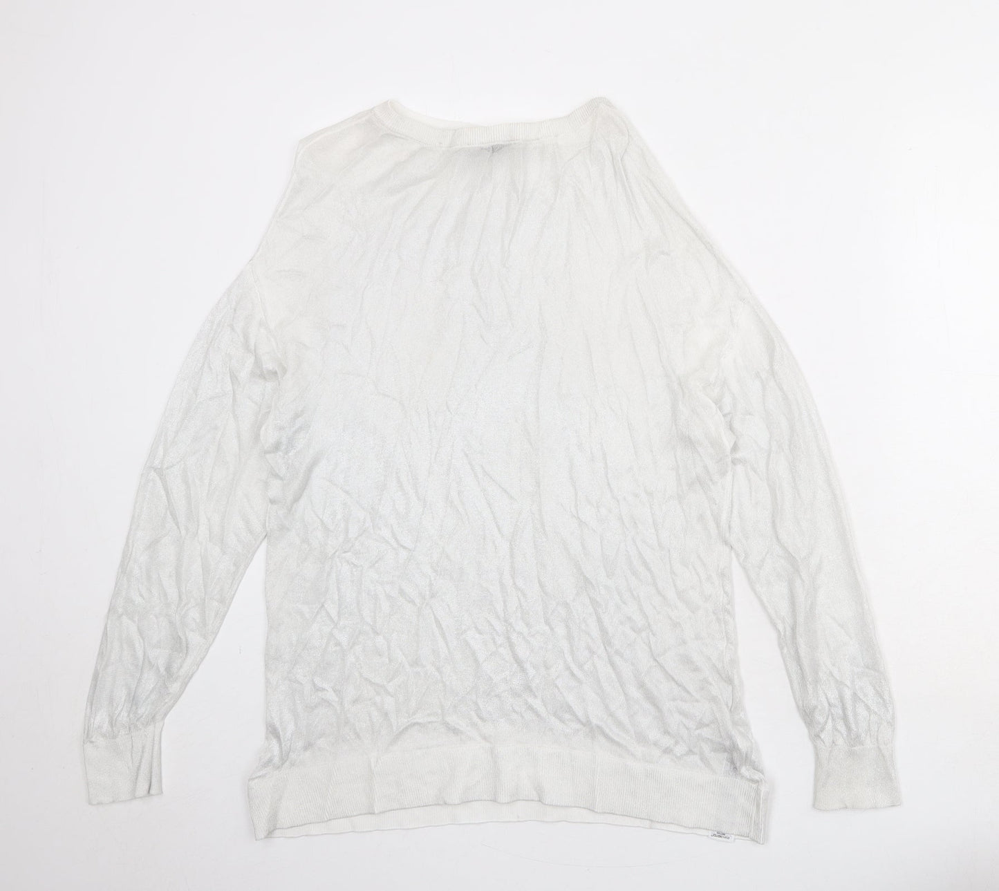 Womens UK Size S Zara Silver Pullover Jumper