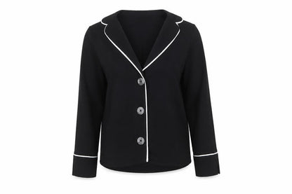 New Look Womens Black Polyester Basic Button-Up Size 6 Collared