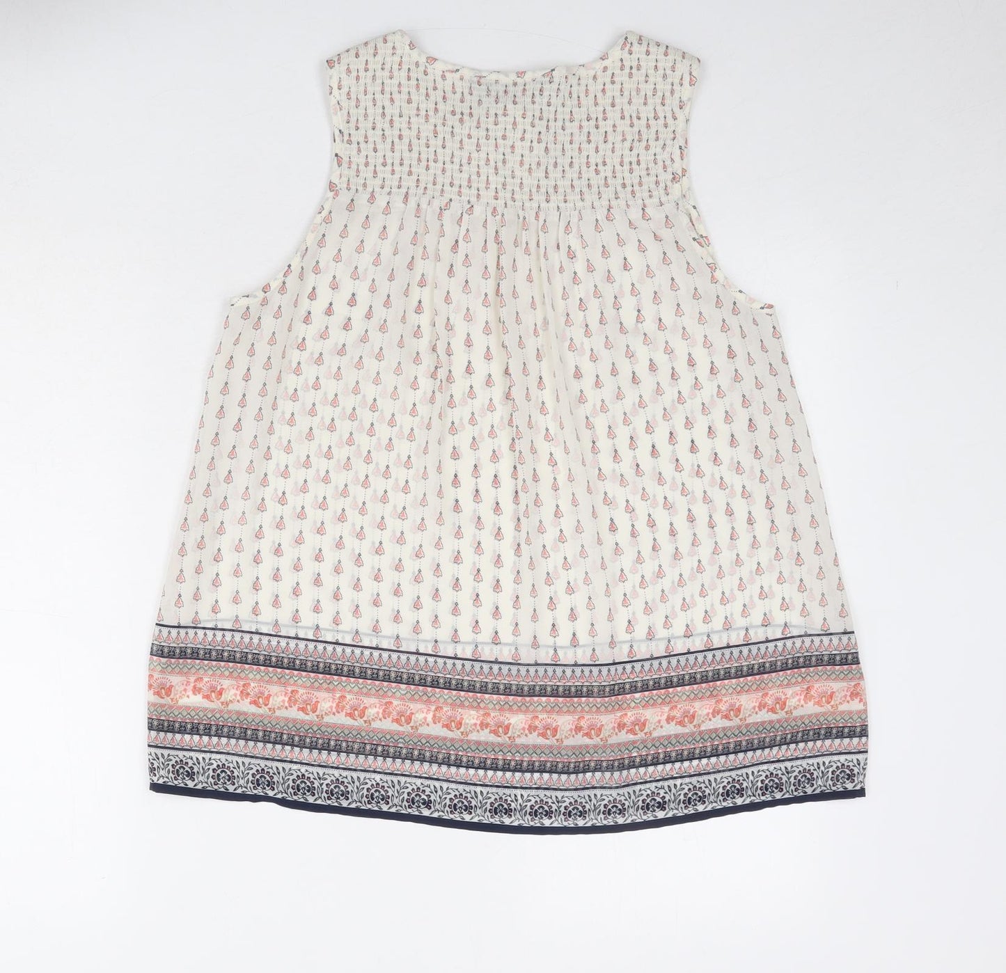 Womens UK Size 12 New Look Ivory Basic Tank