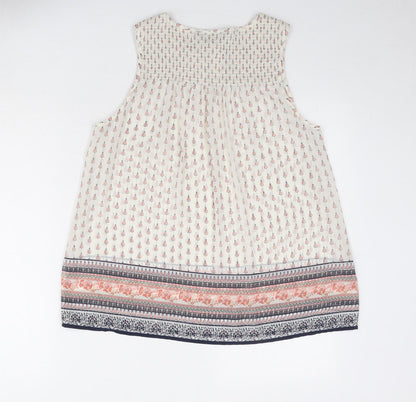Womens UK Size 12 New Look Ivory Basic Tank