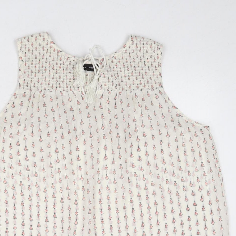 Womens UK Size 12 New Look Ivory Basic Tank