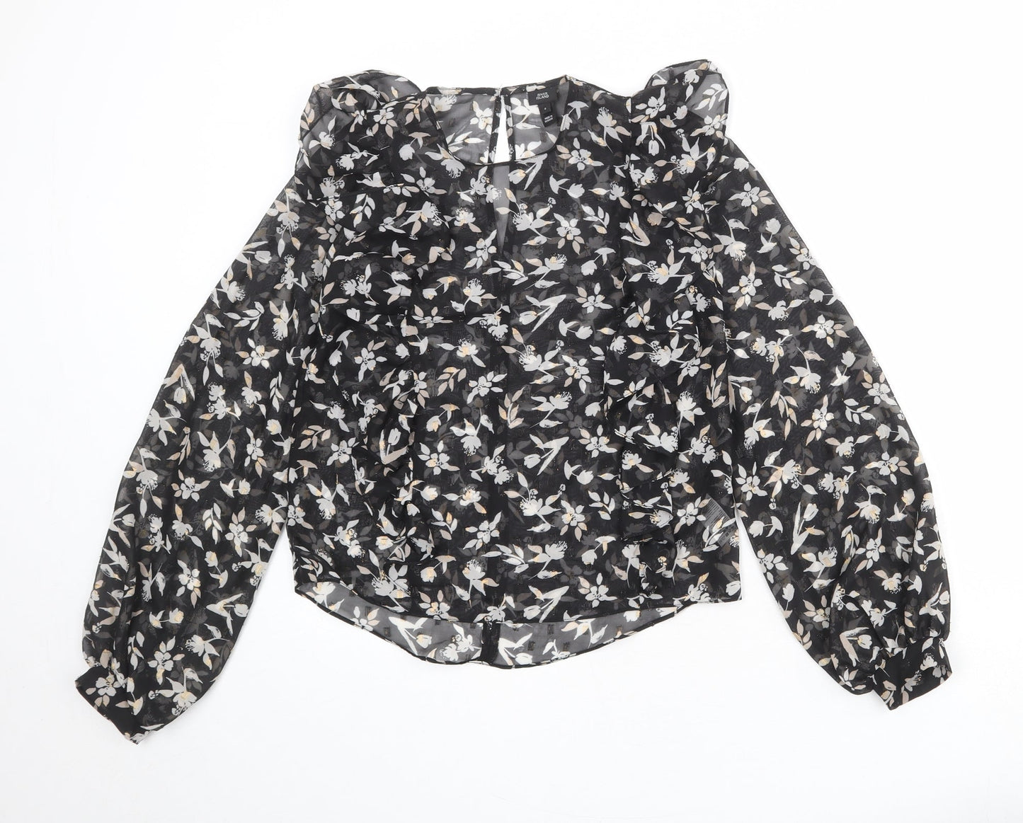 Womens UK Size 6 River Island Black Basic Blouse