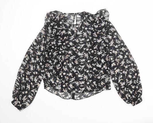Womens UK Size 6 River Island Black Basic Blouse