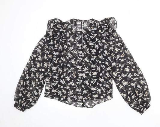 Womens UK Size 6 River Island Black Basic Blouse