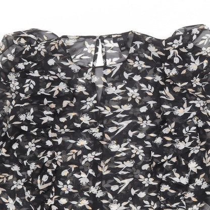 Womens UK Size 6 River Island Black Basic Blouse