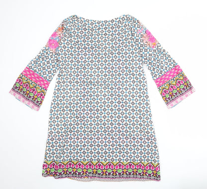 Khaadi Womens Multicoloured Floral Cotton A-Line Size 10 Round Neck Pullover