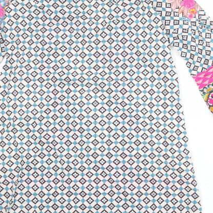 Khaadi Womens Multicoloured Floral Cotton A-Line Size 10 Round Neck Pullover