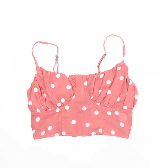 Womens UK Size 6 Missguided Pink Cropped Tank