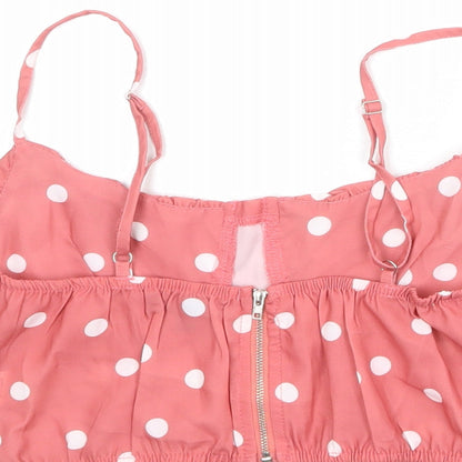 Womens UK Size 6 Missguided Pink Cropped Tank