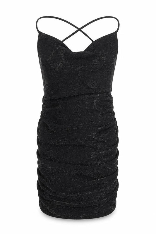 Boohoo Womens Black Polyester Bodycon Size 6 V-Neck Pullover