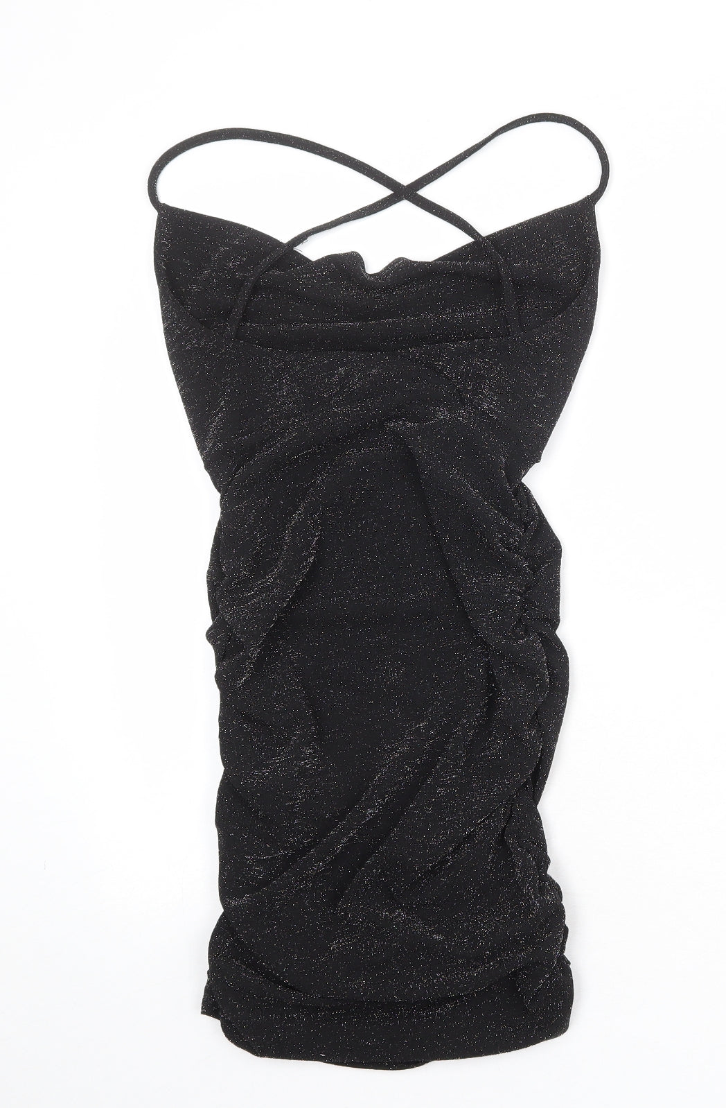 Boohoo Womens Black Polyester Bodycon Size 6 V-Neck Pullover