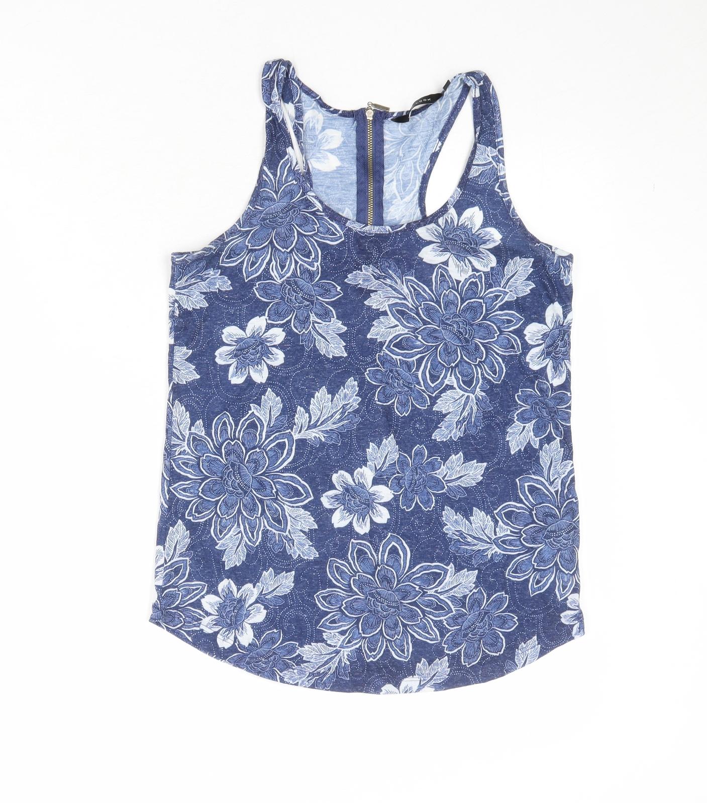Womens UK Size 8 New Look Blue Basic Tank