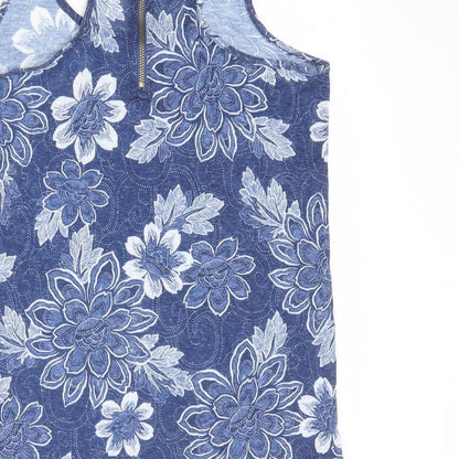 Womens UK Size 8 New Look Blue Basic Tank