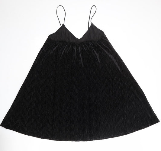 Marks and Spencer Womens Black Polyester Tank Dress Size 12 V-Neck Pullover